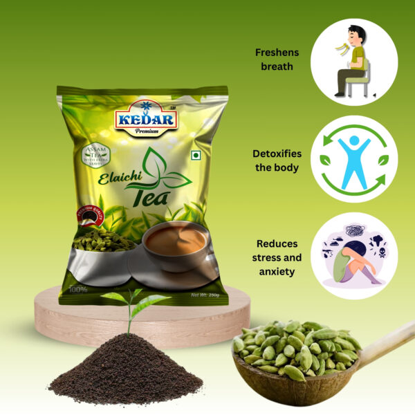 Kedar Elaichi Chai – Premium Indian Cardamom Tea with Natural Elaichi Flavour for Daily Use, Cold Relief, Digestion & Morning Energy Boost – Refreshing Chai for Home, Office, Hotel & Tea Stall - Image 2